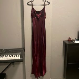 maroon roses dress